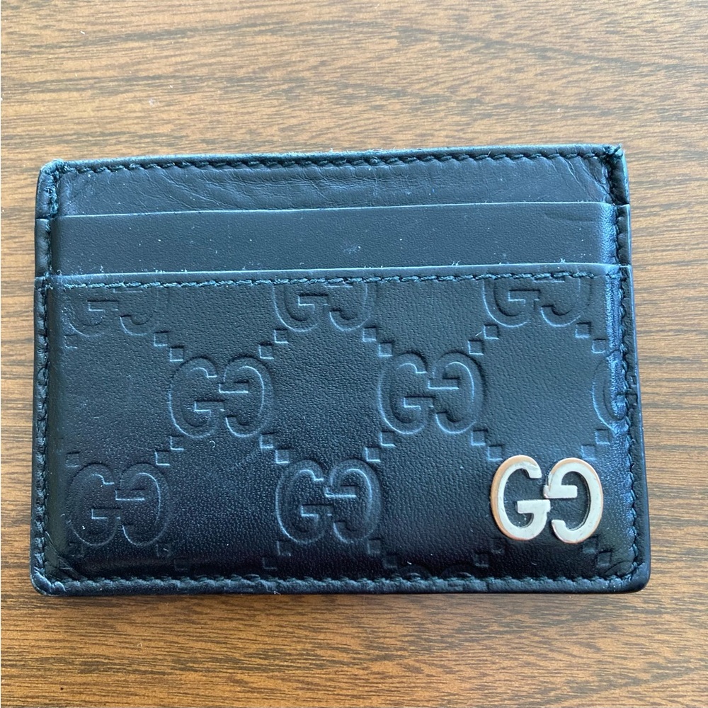 Black leather Gucci Card Holder